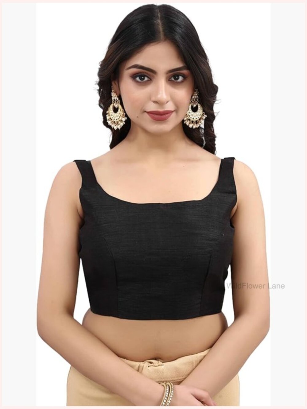 Ready to Wear Mono Banglori Silk Sleeveless Choli Top Blouse